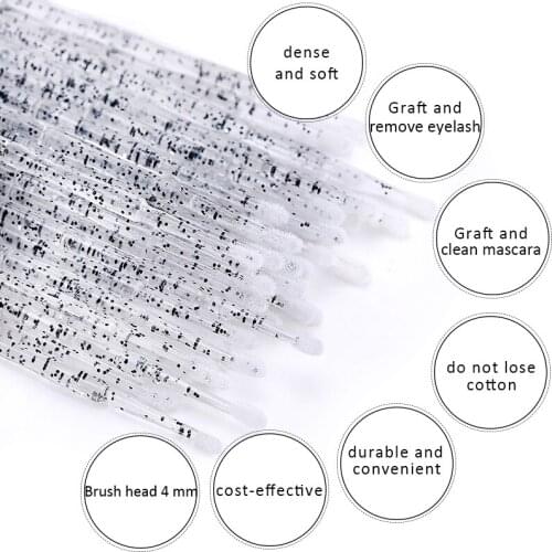 Personal Eyelash Removal Applicator Tool Disposable Eyelash Brush Cotton Swab Micro Brush Eyelash Extension Tool