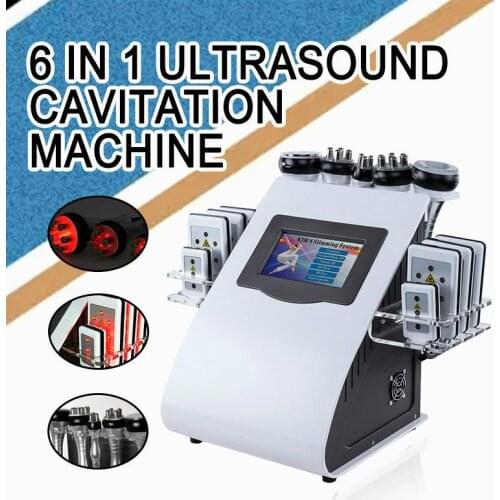 6 in 1 Vacuum Laser Radio Frequency RF 40K Cavitation Lipo Body Slimming Ultrasonic Liposuction Cavitation Machine Skin Lifting