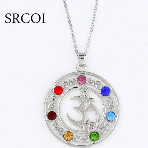 DIY Reiki 7 Crystal Beads Chakra Pendant Yoga Meditation & Angel Shape Quartz Crystal Necklace Healing Point Pendant As Gifts