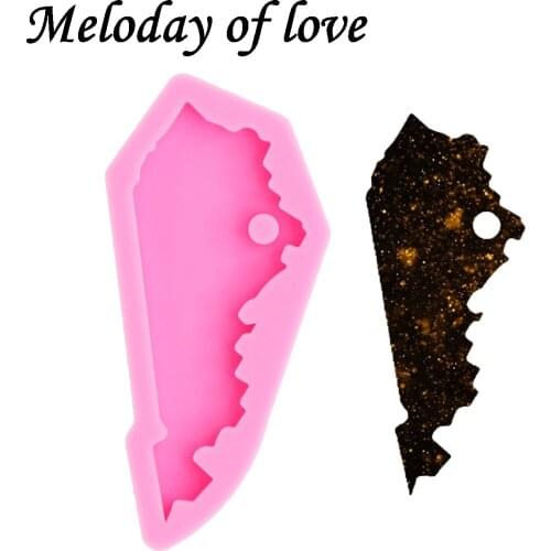 Shiny Kentucky tate keychain molds for keychains DIY epoxy model resin keychain mold silicone rubber DY0211