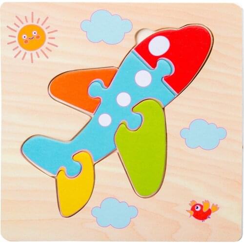 Baby Cartoon Wooden 3d Puzzle Toys Tangram Shapes Learning Animal Jigsaw Puzzle Toys For Children Educational