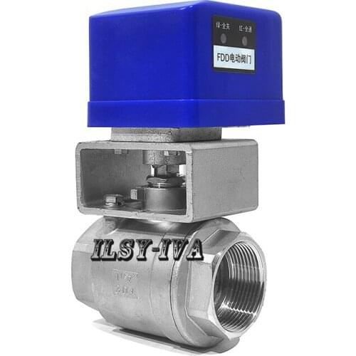 Two way DN40 Stainless steel Motorized Valve,AC/DC 12/24V electric valve