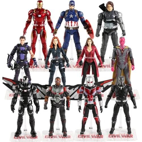 Avengers Iron Man Captain America Ant-Man Hulk Spiderman Black Widow Panther Scarlet Witch Vision Thanos Action Figure Toy