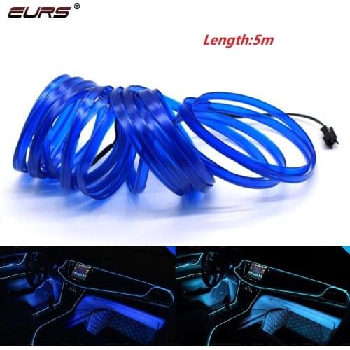 EURS 5M DRL led light strip car interior lighting USB car interior atmosphere cold light DIY neon light 3M decorative lights 12V