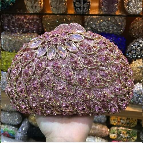 Gold pink Clutch Bag Women gray Evening bag Diamond Rhinestone red day Clutches Crystal Wallet Wedding Purse Party Banquet Purse