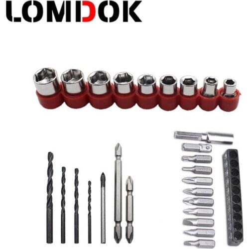 LOMDOK Electric Drill Accessories Power Tool Screwdriver Head Drill Flexible Shaft Bit Connect Link Maganetizer Accessory Sets