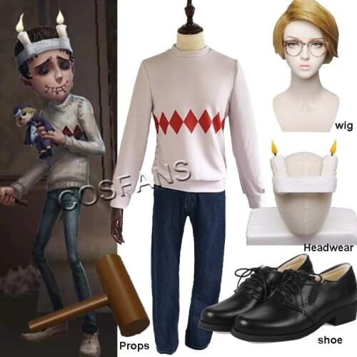 Game Identity V Cosplay Costumes Lucky Guy Deduction Substitute Cosplay Costume Tsujii Souichi Skin Uniform clothes Wig shoes