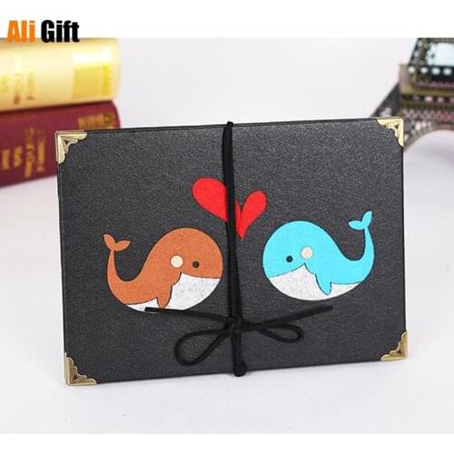 Creative Folding Black Card Memory Books DIY Craft Photo Albums Scrapbook Cover Kraft Album For Wedding Anniversary Gifts