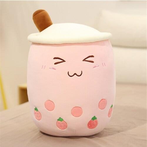 25-65cm Cartoon Cute Bubble Tea Cup Shaped Plush Toys Real-life Stuffed Baby Doll Soft Sleep Pillow Funny Room Decor Kids Gift