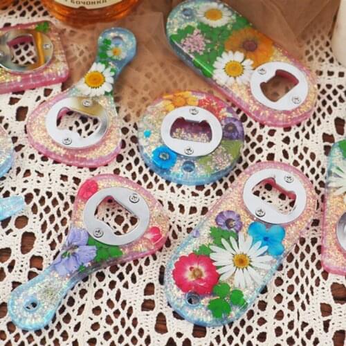 DIY Bottle Opener Kit with Parts Silicone Casting Mold Soft Keychain Baking Pan Mould for Craft Pendant Decoration JS22