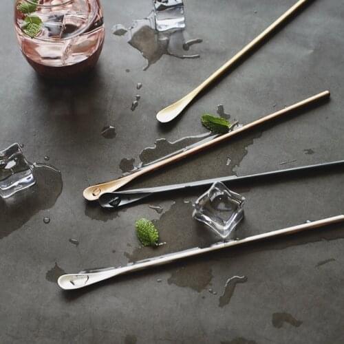 Stainless Steel Long Handle Stirring Spoon Stirring Rod Extended Metal Cocktail Bar Spoon Spoon Matte Coffee Spoon Honey Spoon