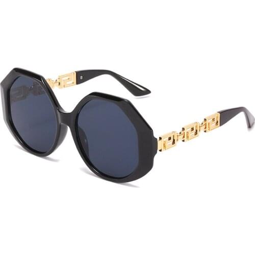 2021 new hot sale polygonal sunglasses women big frame metal frame glasses fashion cover face men women sunglasses uv400