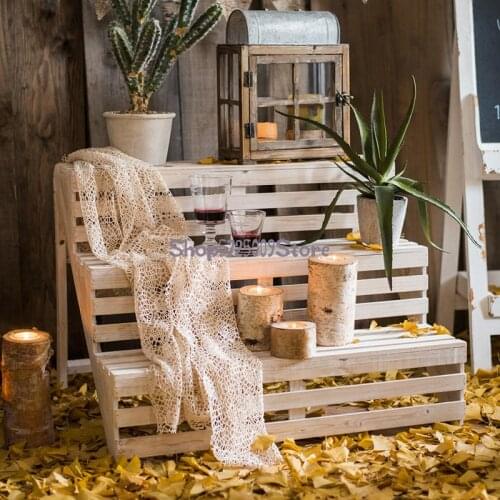 Solid wood stepped flower stand, multi-layer flower stand, decorative display stand, balcony, garden, living room, multi-functio