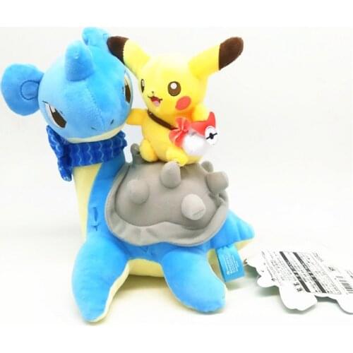 Pokemon Lapras Pikachu Travel together collectible plush dolls pet toys elf dolls cute cartoon creative gifts birthday gifts