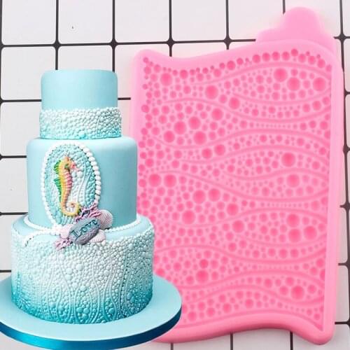 Bubble Pearl Cake Border Silicone Mold Cake Decorating Tools Cupcake Topper Fondant Mould DIY Candy Polymer Clay Chocolate Molds