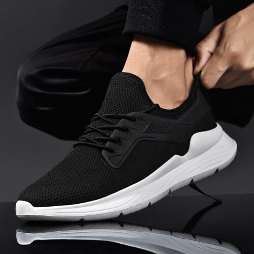 Shoe sale Sneakers knitting slip causal Sneaker Men running informales para comfortable Shoes Light hombre breathable leisure