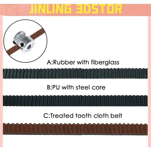 2M GT2 PU with Steel Core Rubber fiberglass timing belt GT2 Belt Black Color 2GT open timing Belt 6mm Width 5M for 3d printer