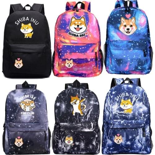 Mochilas Shiba Inu Backpack School Backpack Fashion Pattern Boys Girl Schoolbag Book Bag Men Women Travel Mochila Daily Rucksack