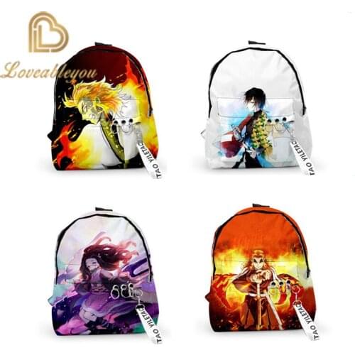 Demon Slayer 3d print Backpacks Men Women School Bags Multi Pocket Travel Bags Teenage 3D Notebook Backpack Shoulder Bag