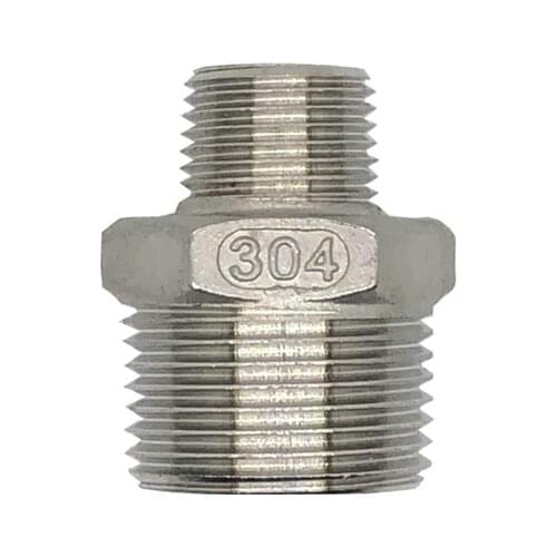 Hex Nipple Union 304 Stainless Steel Pipe Plumbing Fitting Connector Reducer 1/8" 3/8" 1/2" 1" 1-1/2" BSP Male to Male Threaded