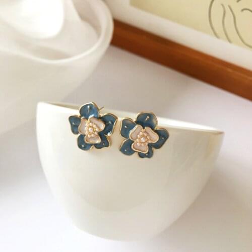 Temperament Pearls Beautiful Fairy Clip on Statement Earrings Flowers Elegant Vintage Piercing Earrings