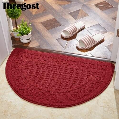 Thregost Anti-Slip Door Mats Modern Semicircle Footmat Water Absorbent Rugs Microfiber Bathroom Bathtub Mat
