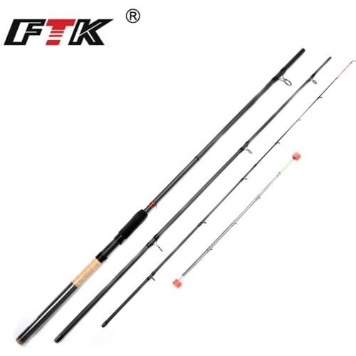 FTK Fishing Rod 99% Carbon Feeder Rod 3 Section C.W 40-120G 3.3M 3.6M 3.9M With 3 Rod Tips Standard Baitcasting Lure Fishing