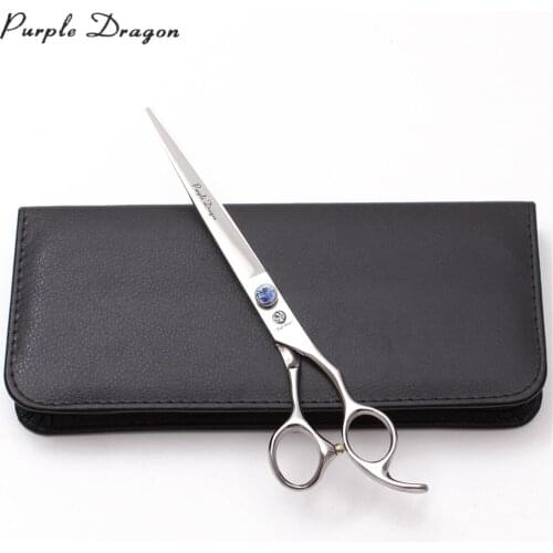 Z9102 8" 22cm Silver Purple Dragon Dogs Hair Shears Cats Grooming Scissors 440C Barber Scissors Cutting Scissors Pets Scissors