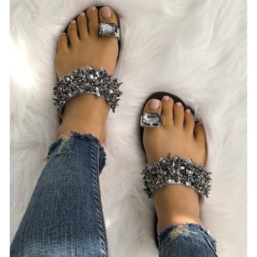 Koovan Womens Slippers 2020 New Summer Sandals Beach Pineapple Flat Outside Slides Mujer Shining Crystal Ladies Shoes For Women