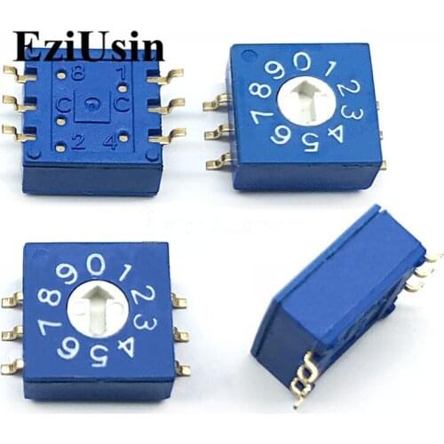 0-9 10 Rotary Coding Knob Switch DIP 6pins 8421C 0mm Shank 3:3 PCB Switching 6p