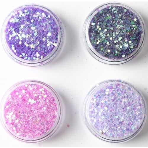 1 Can of Purple Nail Polish Holographic Pigment Powder Soft Glitter Nail Polish Accessories for Uv Gel Polish Manicure 10Ml