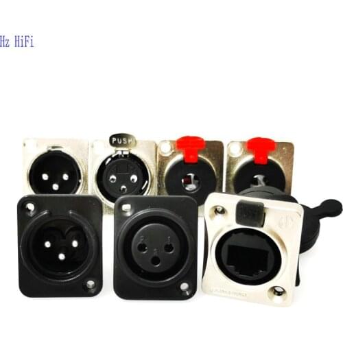1PCS XLR 6.35mm RJ45 three-core male female XLR cannon socket D type module for 86 panels
