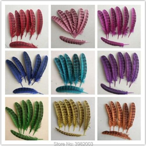 Hot Selling 10 pcs beautiful high quality 10-15cm/4-6inch natural pheasant feathers 10 colors optional DIY decorative