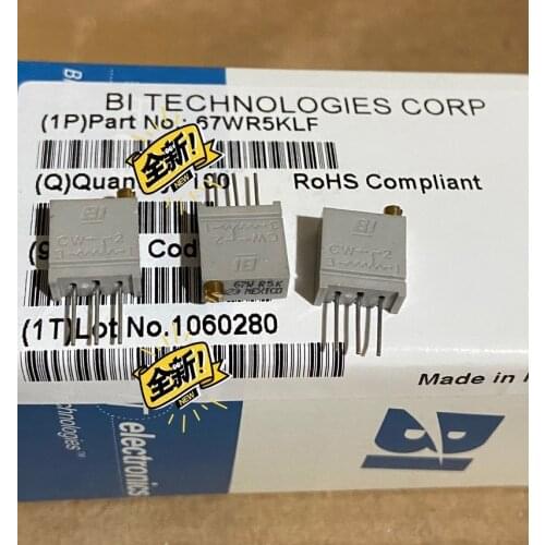 100% orginal and new 67WR5KLF BI 67W R5K 67WR5K TRIMMER 5K OHM 0.5W PC PIN TOP best qualtiy