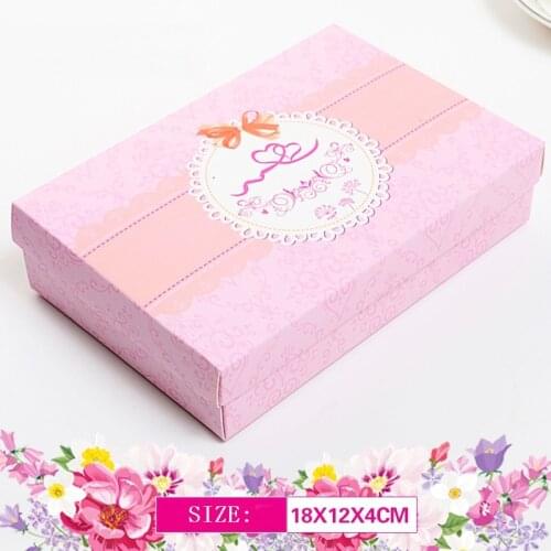 100pcs/lot 18cmx12cmx4cm New design Delicate Gift Paper Packaging Boxes Packing for Socks/Scarf/ Underwear Paper Carton