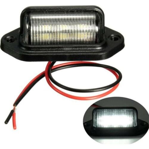 2pcs Car Number Plate Lights 12V 6 SMD LED License Plate Lamp Light For Truck Trailer Van Step Courtesy Lights Dome Cargo Lights