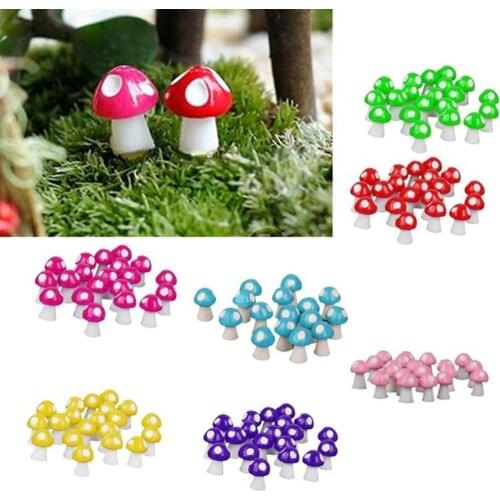20Pcs Mini Artificial Mushroom Miniatures Fairy Garden Ornament Resin Crafts