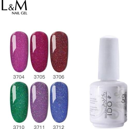 3 Pcs Lot Rainbow Color Series(1Colour+1Top+1 Foundation Base)DIY Art 15ml Phantom Nail Polish Bright 3 Step Gel Long-lasting