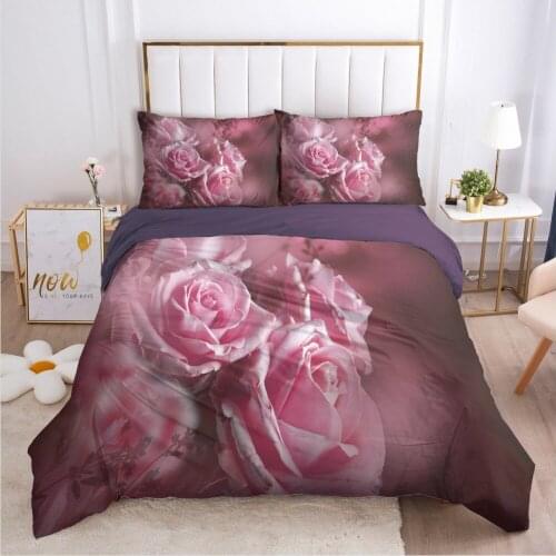 3D Flower Design Duvet Cover Set Bedding Sets Comforter Case and Pillowcase King Queen Full Twin Size Home Textile