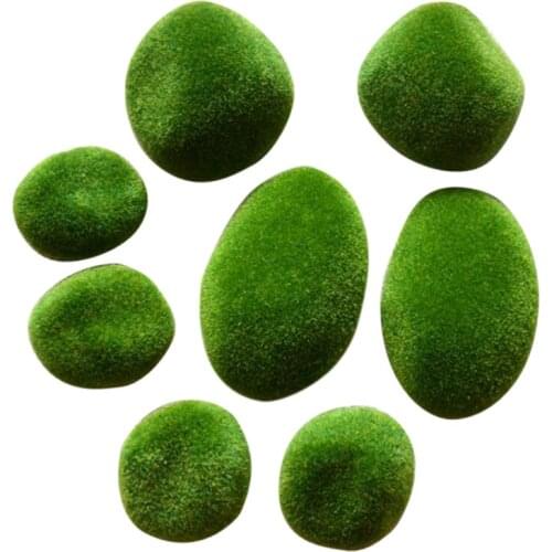 8pcs Artificial Fresh Moss Ball Fairy Garden Miniatures Decoration DIY Mini Green Plant Poted Bonsai Crafts Ornament Supplies