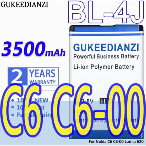 High Capacity GUKEEDIANZI Battery BL-4J 3500mAh For Nokia C6 C6-00 Lumia 620 Lumia620