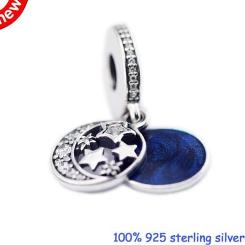 CKK Bead Charm Sterling Silver 925 Charms Jewelry Original Vintage Night Sky Beads Fits Pandora Bracelet Jewelry Making