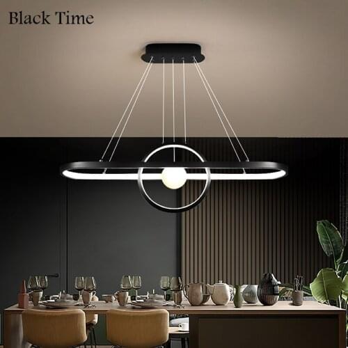 Black Chandeliers LED Modern Minimalist Chandelier Lamp For Living Room Bedroom Dining Room Kitchen Indoor Ceiling Hanging Light