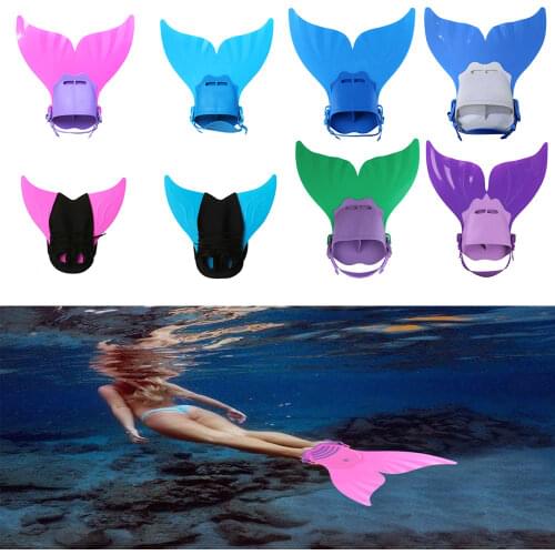 Kids Mermaid Flippers Children Swimming Fins Diving Feet Monofin Whale Tail Silicone Flippers Swimming Gear Accessories