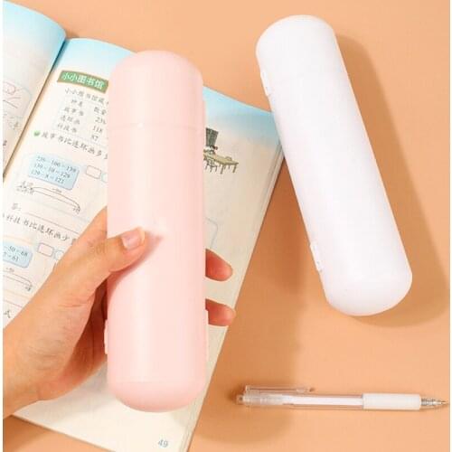 2-Layer Pencil Case with Writing Board Simple Hard Large Capacity Makeup Brush Pen Storage Box Organizer for Students DU55