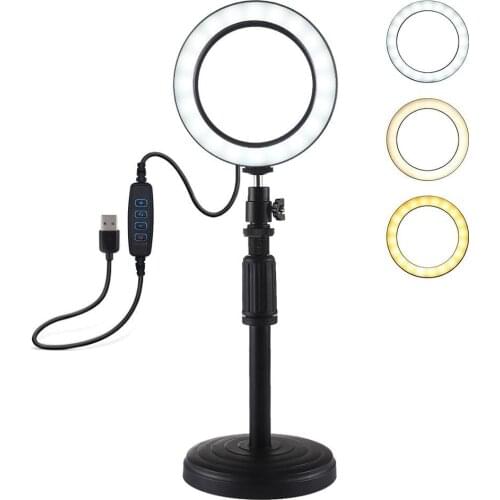 PULUZ 10" LED Ring Light Photographic Selfie Ring Light with Stand for Youtube Makeup Video Studio Ring Light for Smartphone