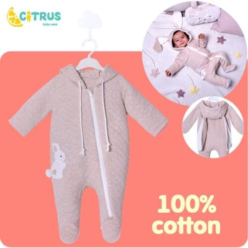 CITRUS New Spring Autumn Baby Rompers Cute Cartoon Rabbit Girl Boy Jumpers Kids Baby Outfits Clothes Baby Rompers
