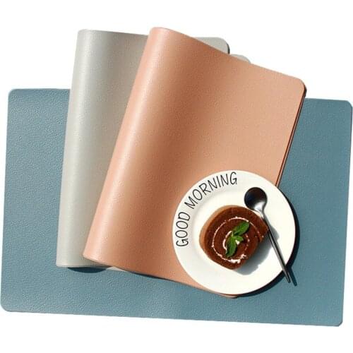 Leather Placemat for Dining Table Heat insulation Mat Waterproof Rectangle Table Pad Nordic Household Kitchen Accessorie 45*30CM