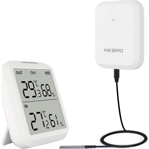 ITH-20R Weather Station Thermometer and Hygrometer Large Backlight LCD Outdoor&Indoor Inkbird Unit for House Kitchen Courtyard