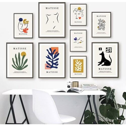 Minimalist Matisse Poster Print Abstract Face Body Line Canvas Painting Color Plant Wall Art Pictures For Living Room Home Decor